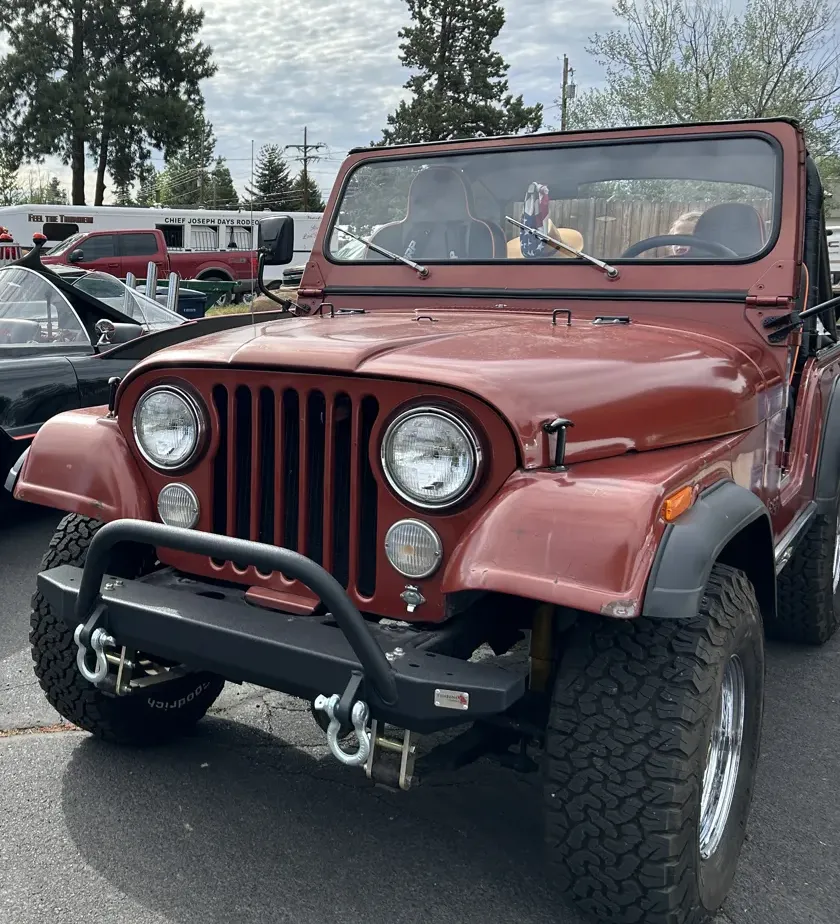 The CJ5 parked at a local car show