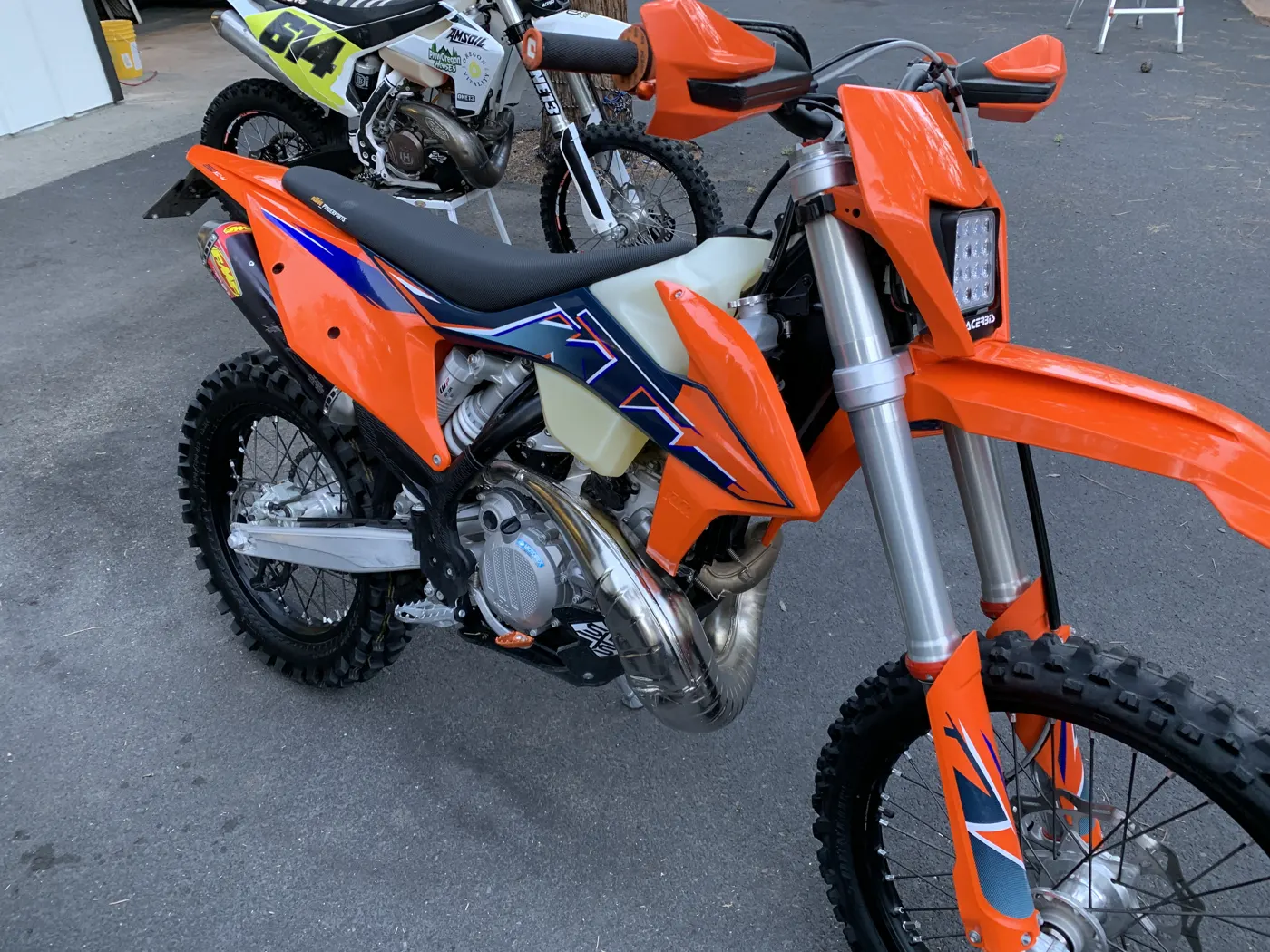 Orange race dirt bike from our sponsored team